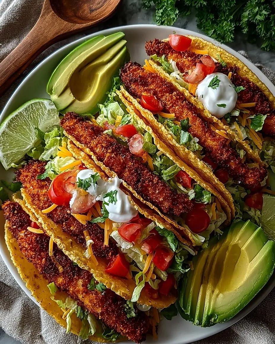 Crispy Chicken Tacos – Shattered-Gold Panko with a High-Gloss Crimson Mirror