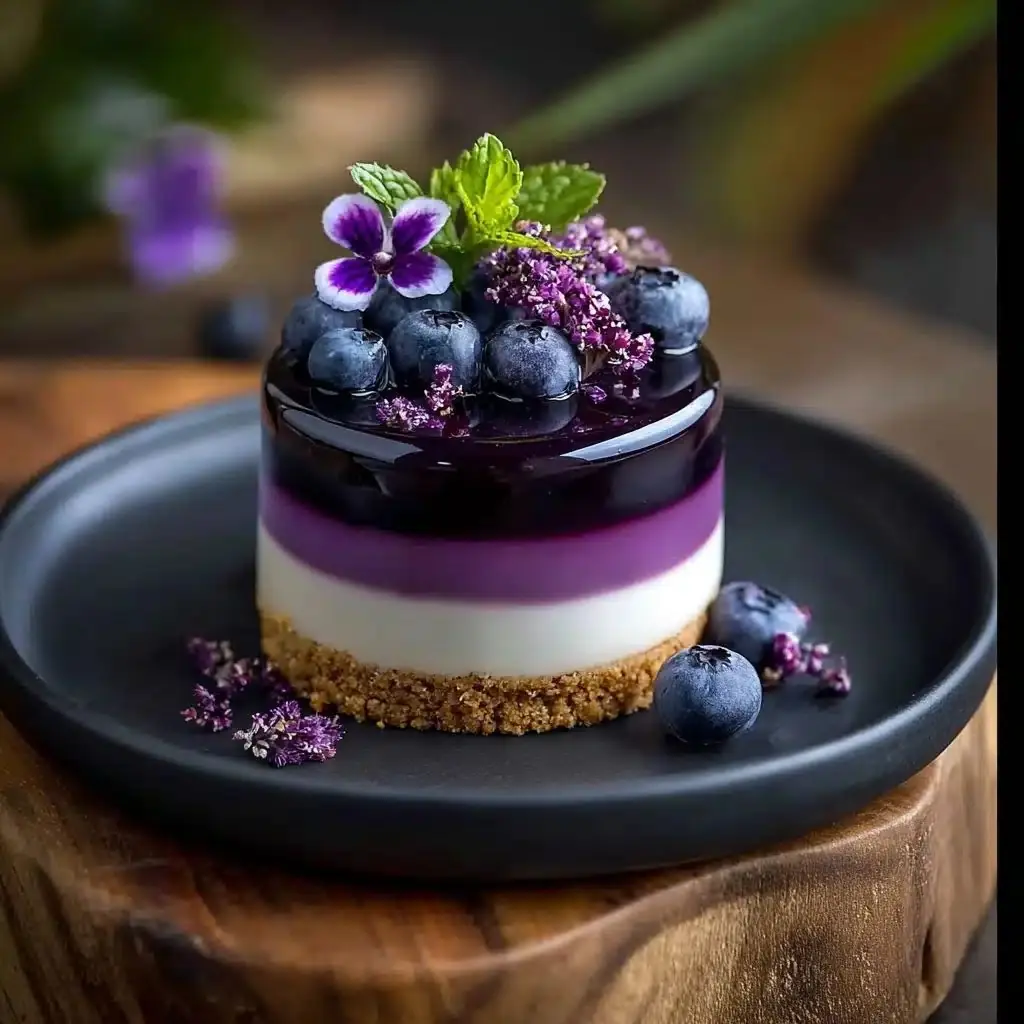 🫐 Blueberry Panna Cotta Mini Cake (Silky, Layered & Super Aesthetic)