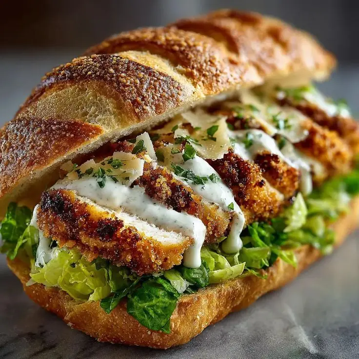 🥖 Crispy Chicken Caesar Sandwich (Restaurant Style)