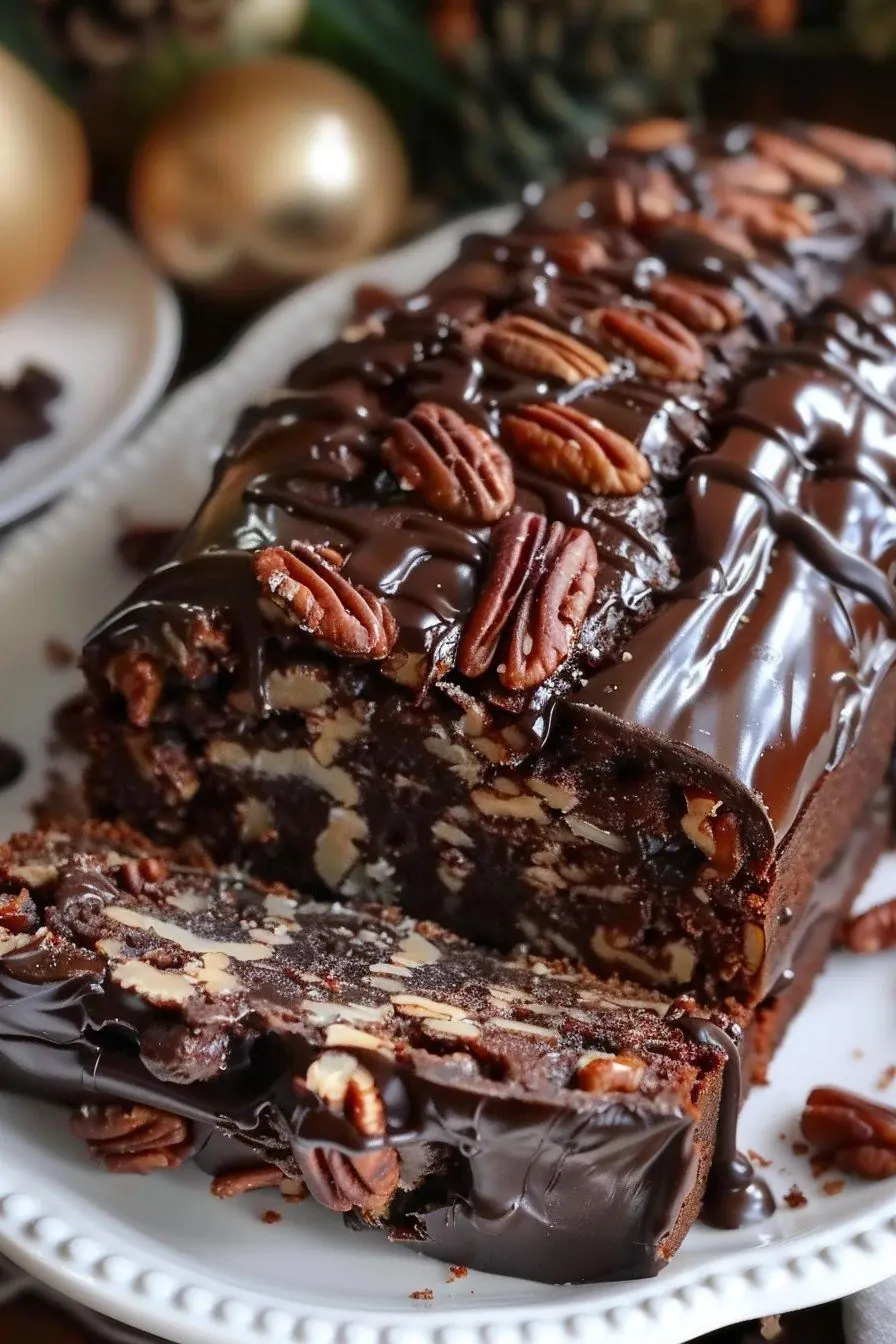 🍫 Chocolate Pecan Fudge Loaf (Rich & No-Bake Style)