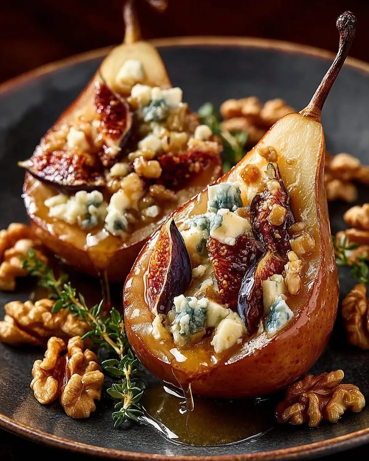 Roasted Pears – Shattered-Char Skin with a High-Gloss Amber Mirror