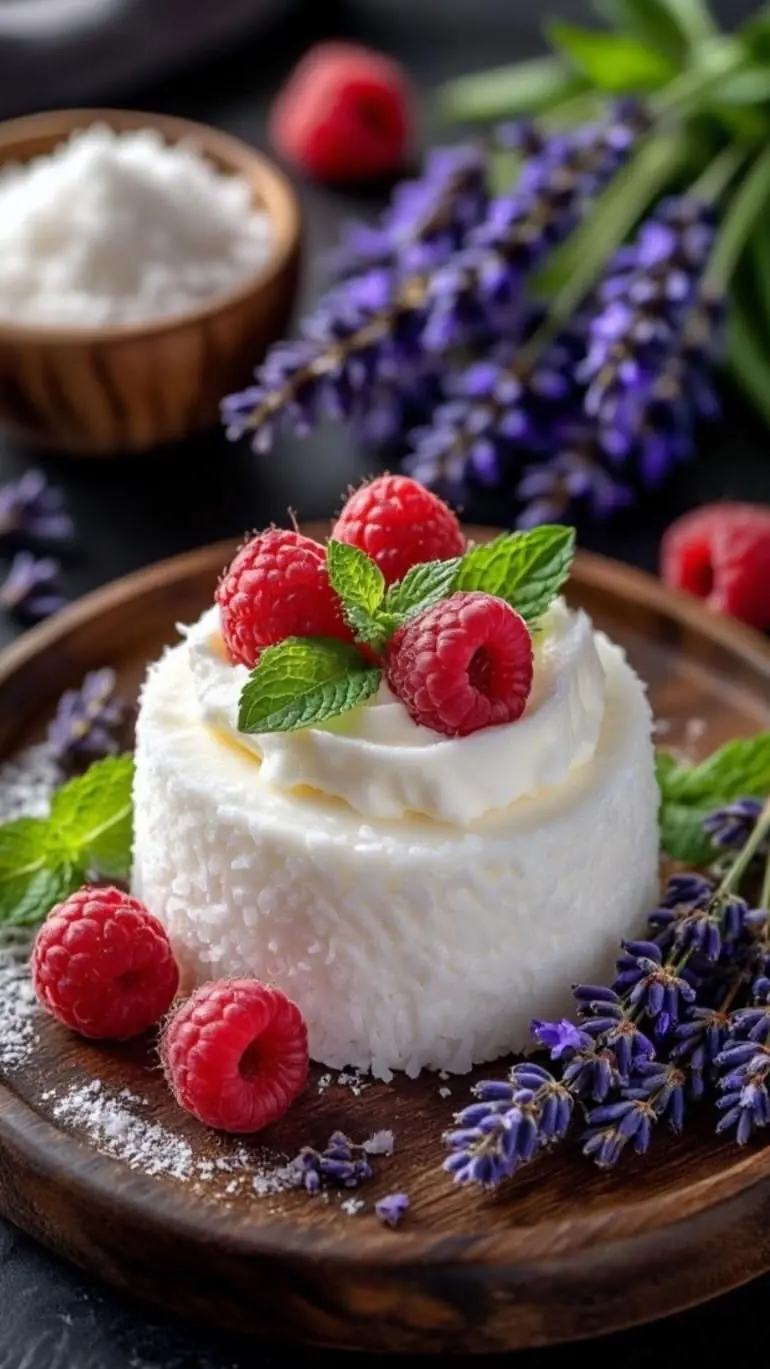 🥥🍓 Coconut Milk Panna Cotta with Raspberries