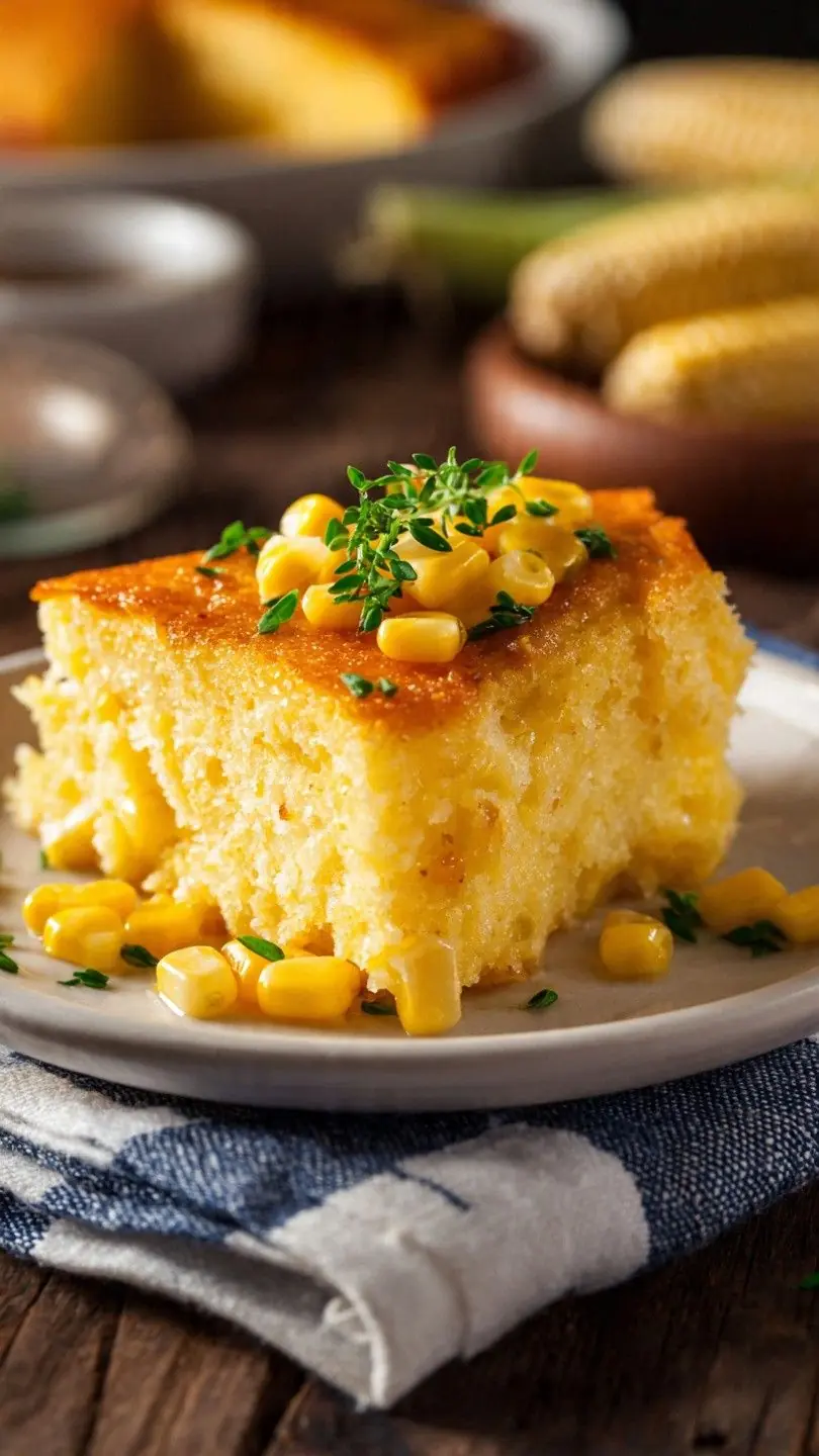 🌽 Southern Cornbread (Moist, Buttery, Slightly Sweet)