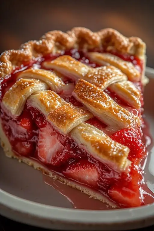 Classic Strawberry Lattice Pie (Glossy, Juicy, Bakery-Style)