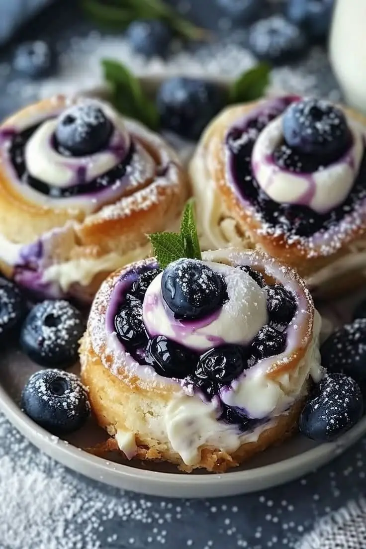 Blueberry Cream Cheese Sweet Rolls (Soft, Gooey, Bakery-Style)