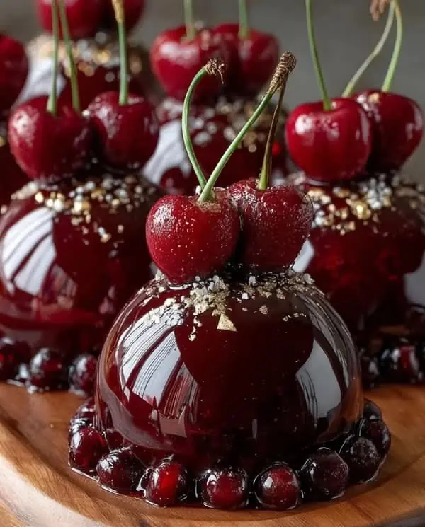 π Chocolate Cherry Mirror Glaze Dome (Elegant French-Style Dessert)