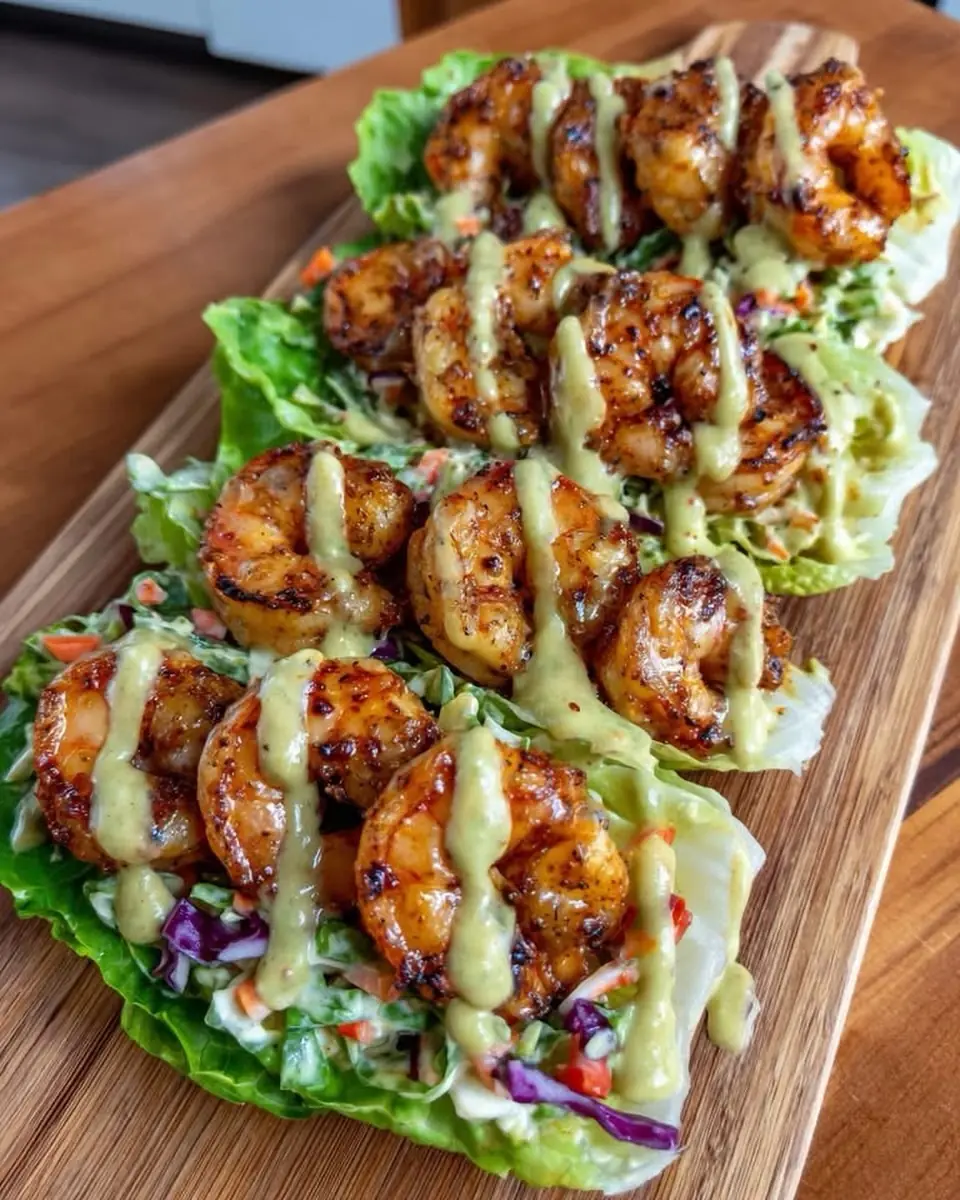 Chili-Lime Shrimp Wraps – Shattered-Char Shrimp with a High-Gloss Amber Mirror