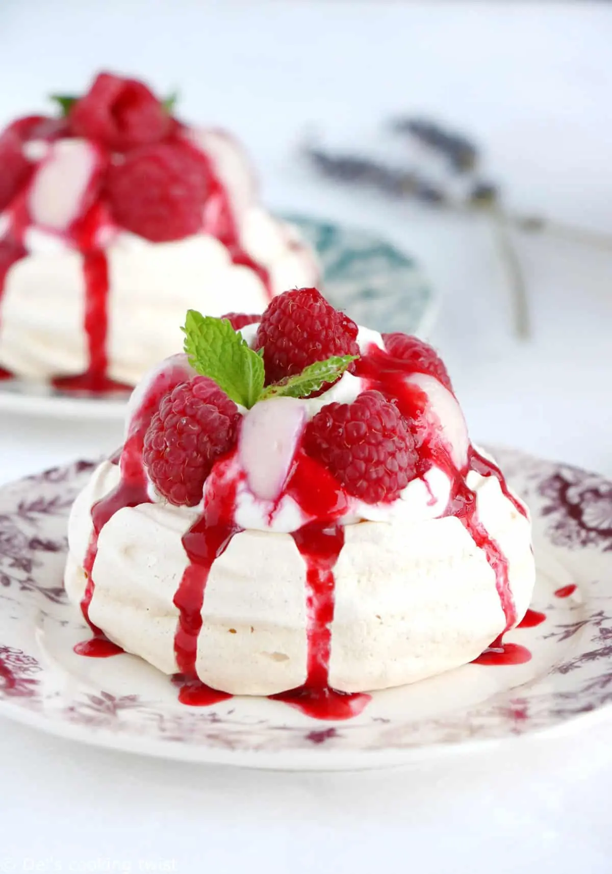 Raspberry Pavlova Domes – Shattered-White Crust with a High-Gloss Ruby Mirror