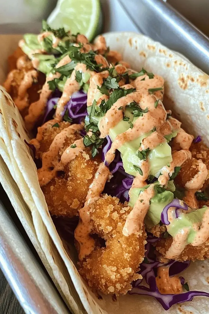 🌮 Crispy Shrimp Tacos with Spicy Sauce (Crunchy & Flavor-Packed)