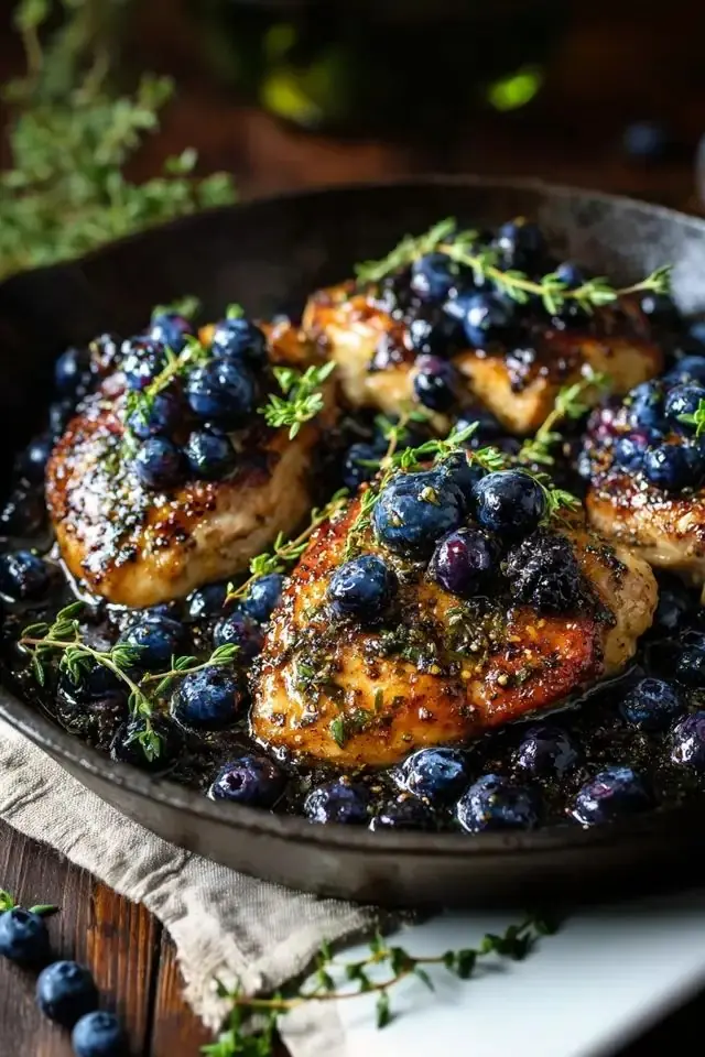 🍗 Blueberry Balsamic Chicken (Sweet, Tangy & Gourmet Vibes)