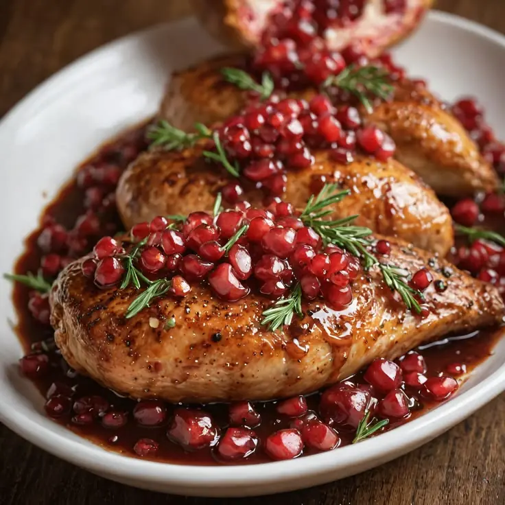 🍗 Pomegranate Glazed Chicken (Sweet, Tangy & Rich)