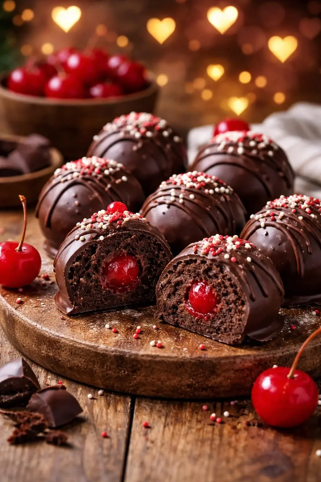 Chocolate Cherry Cream Truffles (Rich, Gooey, Bite-Sized Dessert)