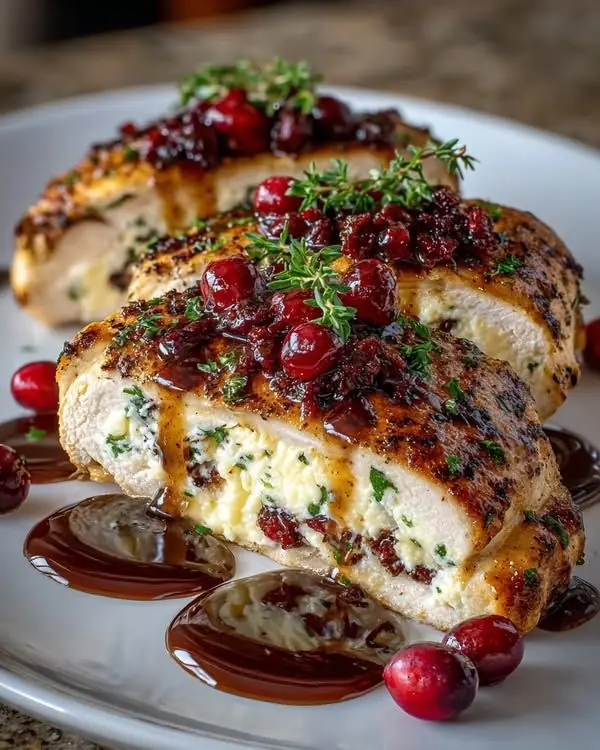 Cranberry Cream Cheese Stuffed Chicken (Juicy, Savory-Sweet, Restaurant Style)