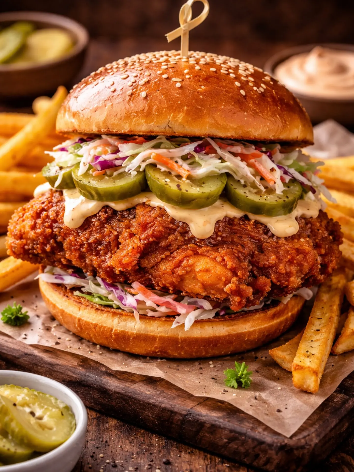 Nashville Hot Chicken – Shattered-Gold Crust with a High-Gloss Ruby Mirror