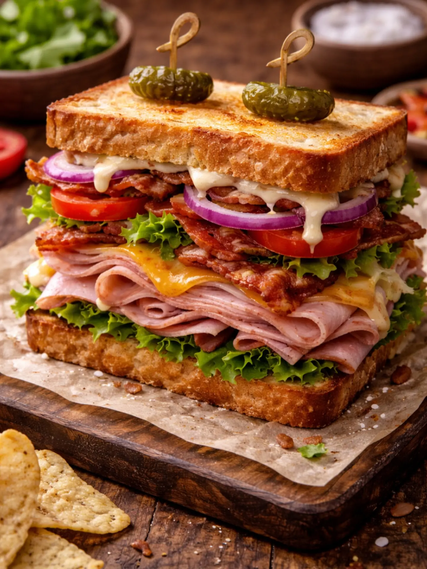 Ultimate Deli Club – Shattered-Gold Crust with a High-Gloss Amber Mirror