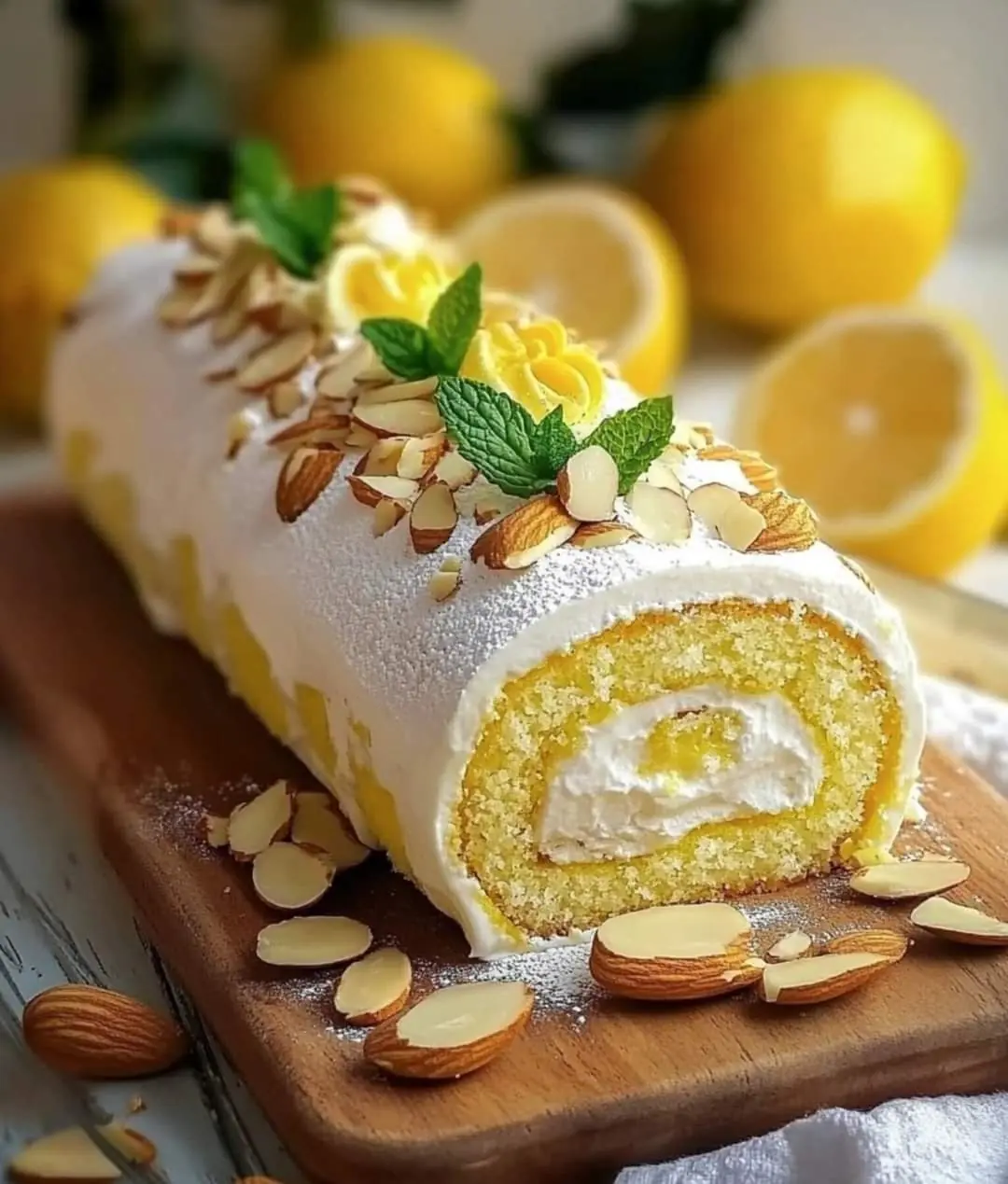 🍋 Lemon Swiss Roll with Cream