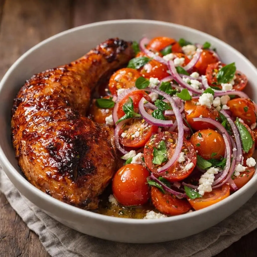 🍗 Honey Glazed Chicken with Fresh Tomato Salad