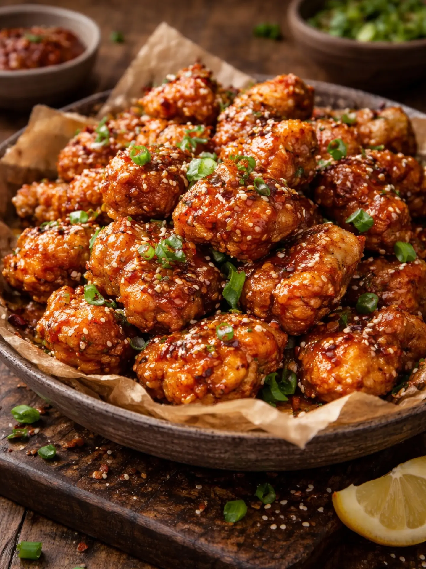 Hot Honey Crunch Chicken – Shattered-Gold Crust with a High-Gloss Ruby Mirror