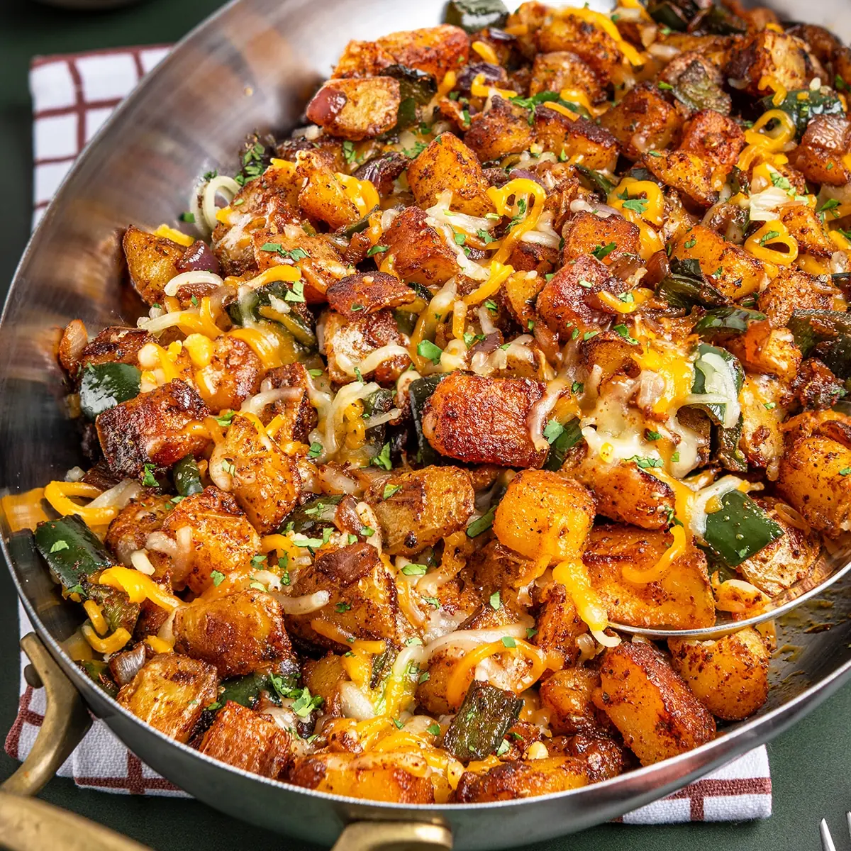 Mexican Home Fries – Shattered-Gold Crust with a High-Gloss Ruby Mirror