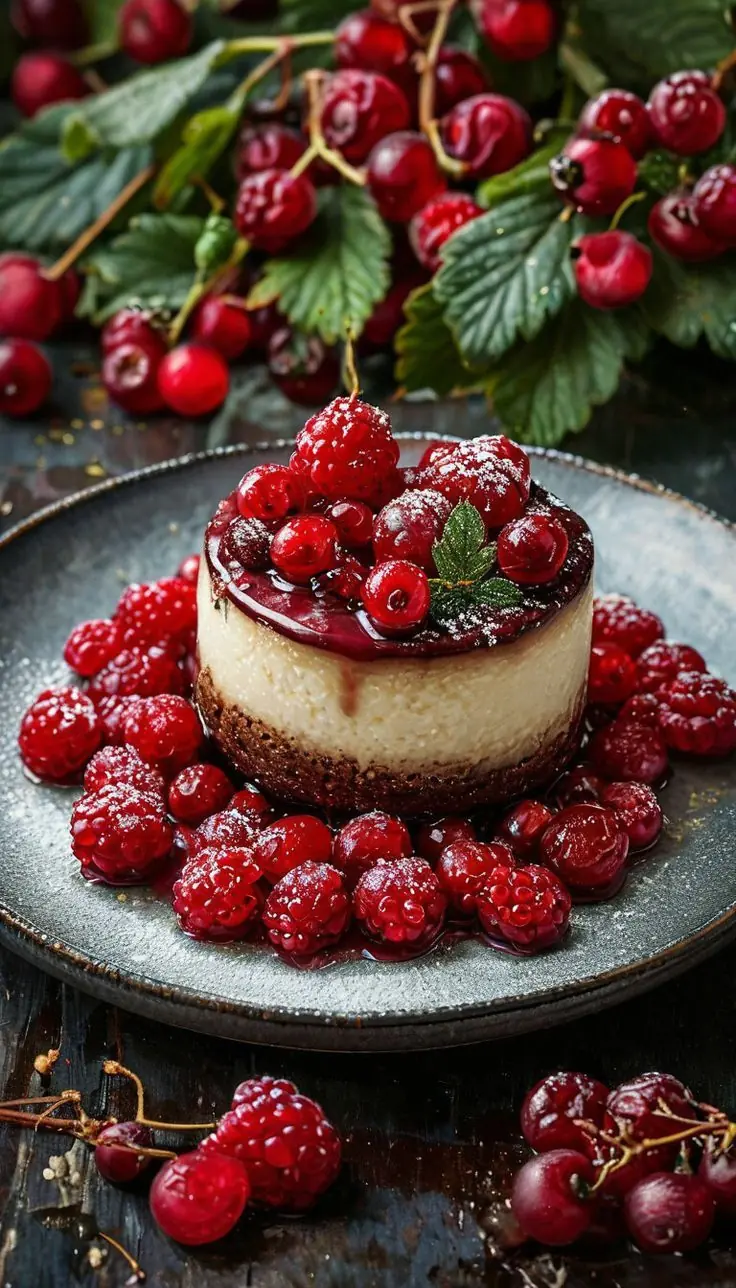 🍓 Mini Baked Cheesecake with Berry Compote