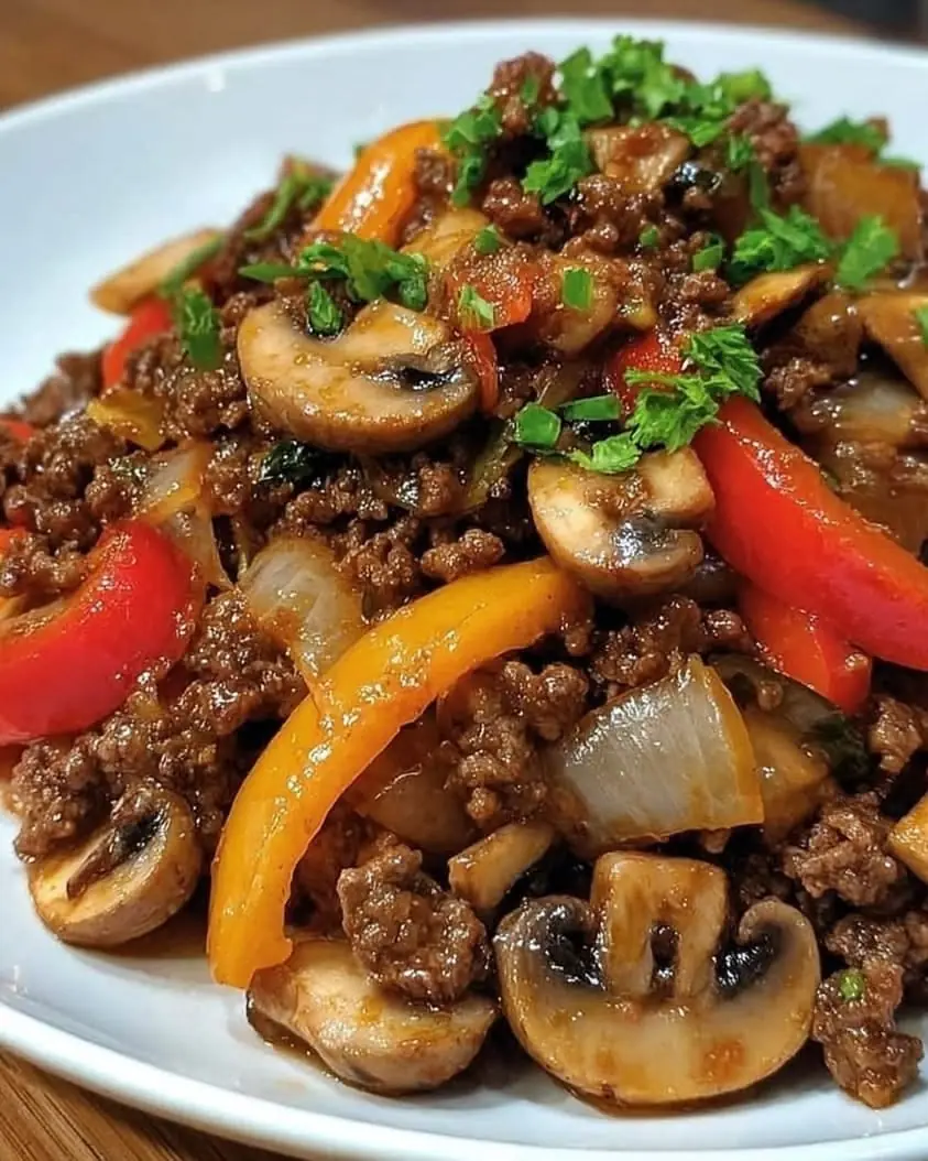 🍄 Beef Stir-Fry with Mushrooms & Bell Peppers