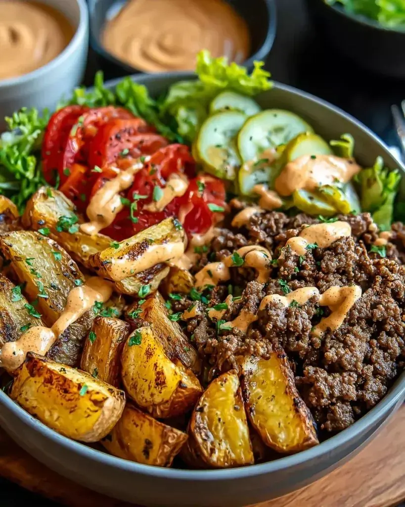 🥗🍖 Beef & Roasted Potato Bowl with Creamy Sauce