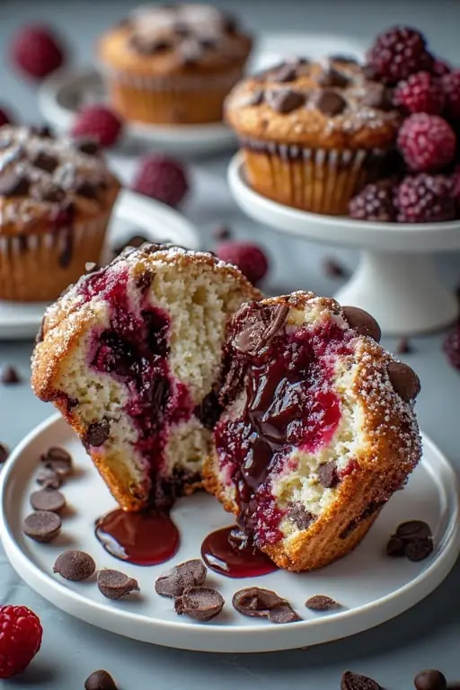 🧁🍓 Chocolate Chip Raspberry Muffins