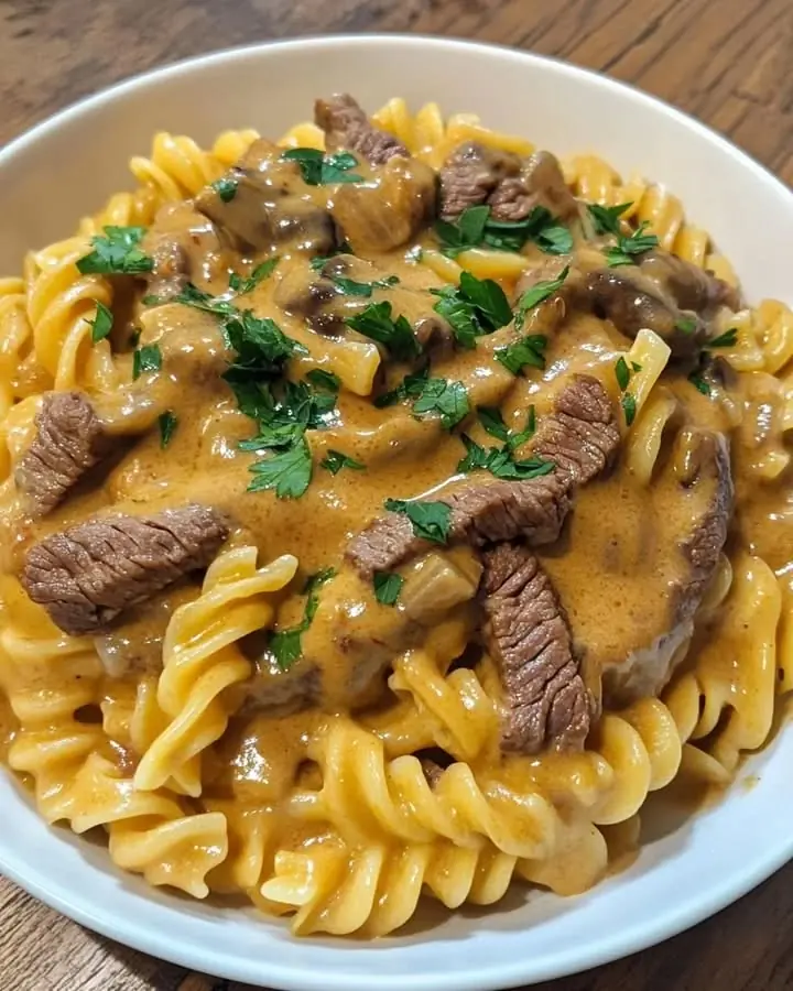 🍝🥩 Creamy Beef Mushroom Pasta