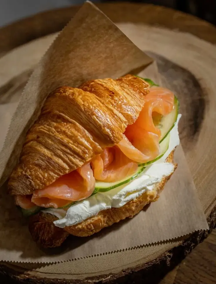 🥐🐟 Smoked Salmon Avocado Croissant Sandwich