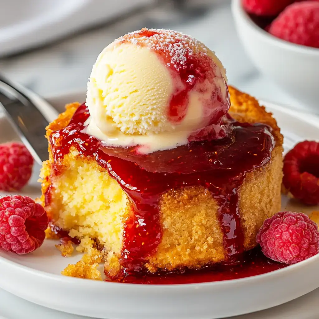 Warm Butter Cake – Shattered-Gold Crust with a High-Gloss Ruby Mirror