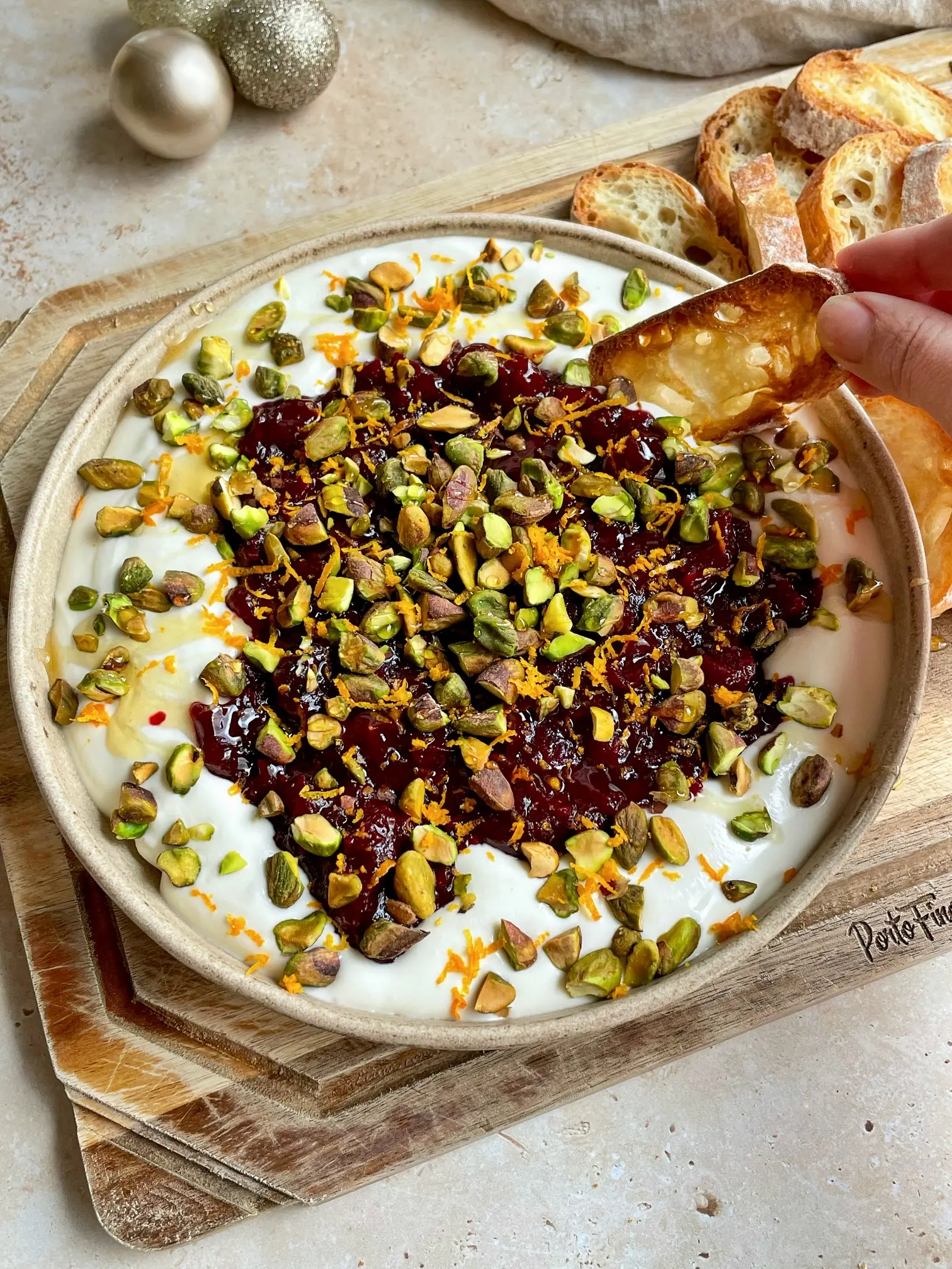 Cranberry Whipped Goat Cheese – Snow-White Silk with a High-Gloss Ruby Mirror