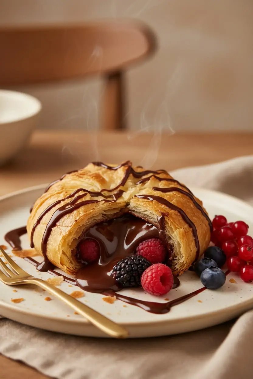 🍫 Chocolate Berry Puff Pastry (Molten Center)