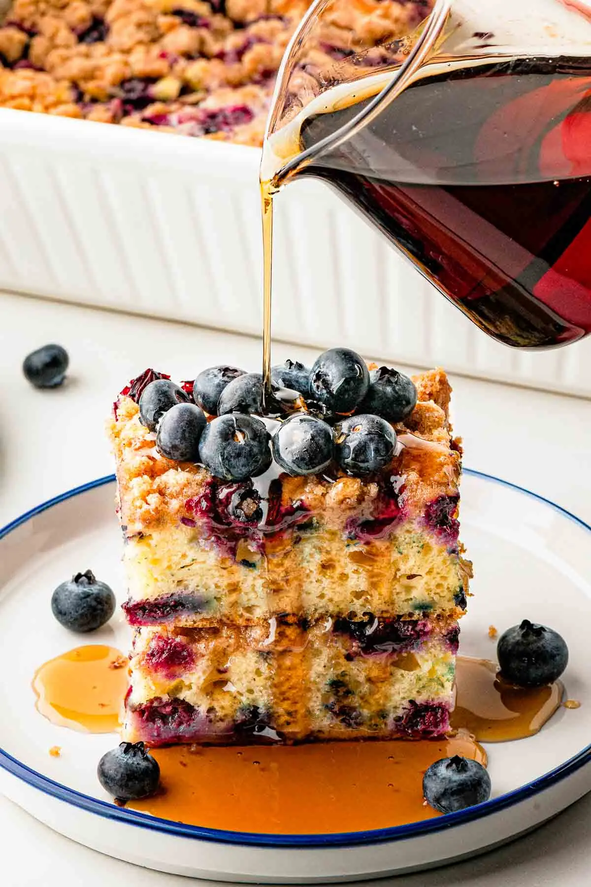 Blueberry Pancake Casserole – Shattered-Gold Crust with a High-Gloss Ruby Mirror