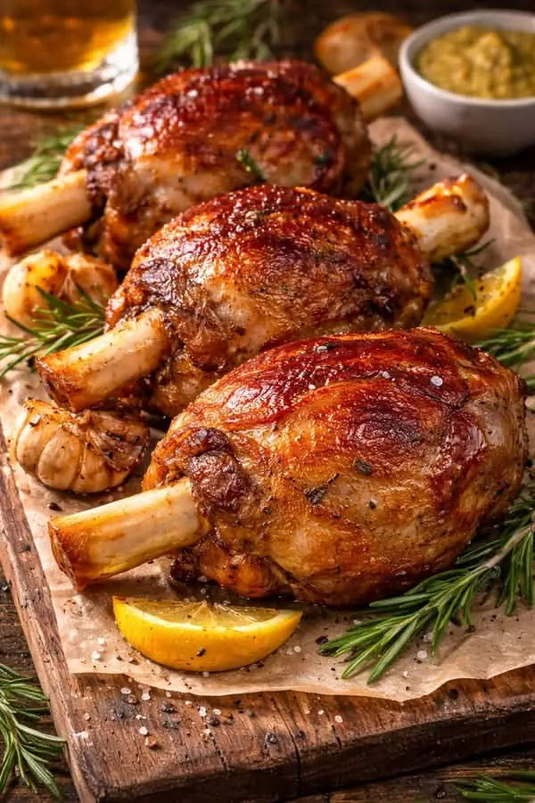 🍖🔥 Braised Lamb Shanks with Garlic, Rosemary & Red Wine