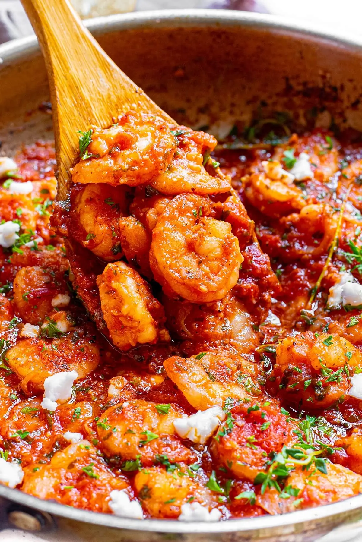 Smoky Shrimp Saganaki – Shattered-Gold Sear with a High-Gloss Ruby Mirror