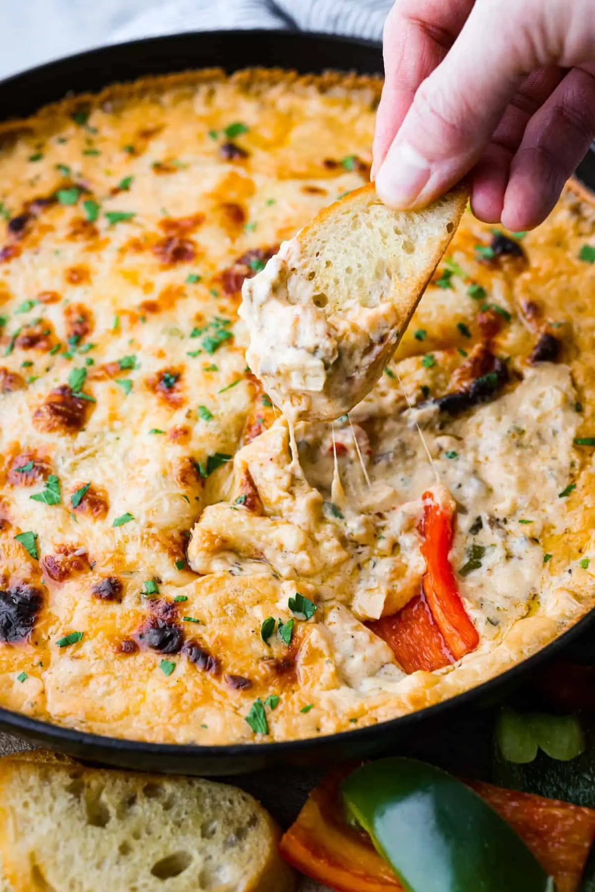 Philly Cheesesteak Dip – Shattered-Gold Crust with a High-Gloss Ebony Mirror