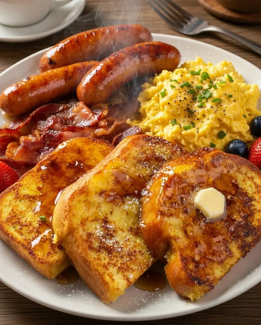 🍳 Ultimate Classic Breakfast Plate (French Toast, Eggs & Sausages)