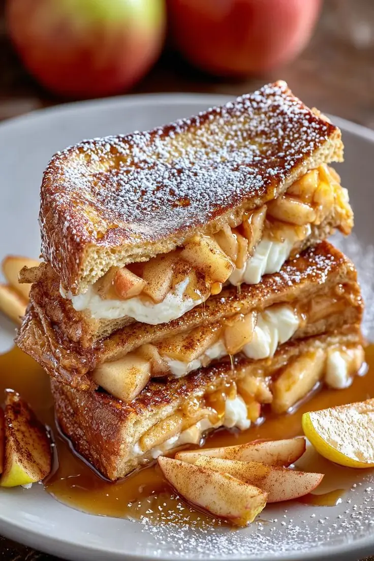 🍎🥪 Caramel Apple Cream Cheese French Toast Sandwich
