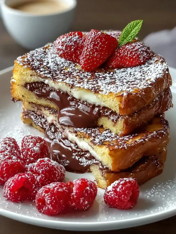 🍫 Chocolate-Stuffed French Toast with Berries