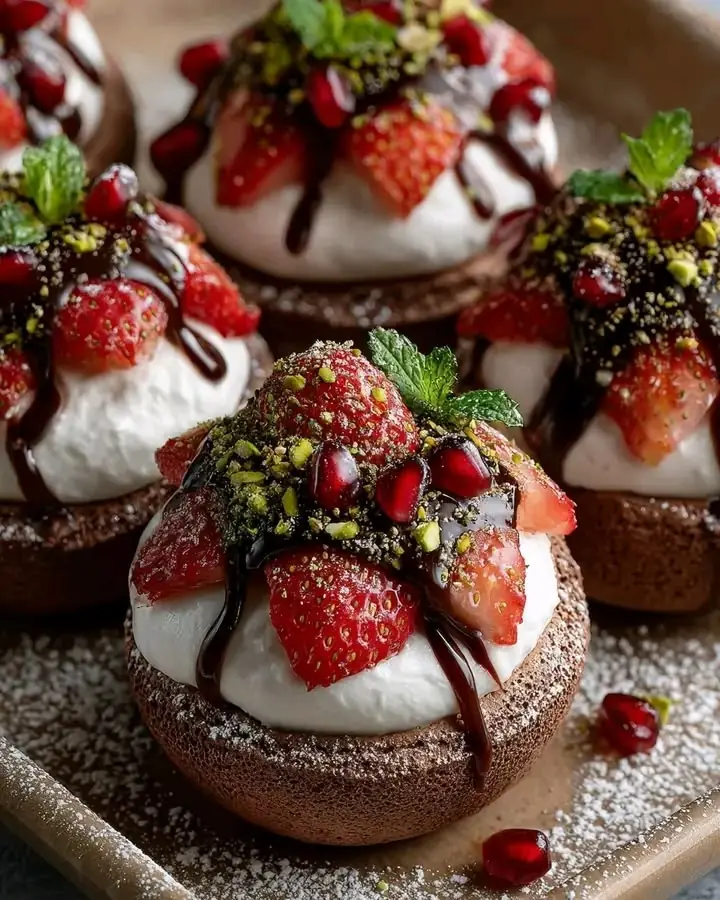 🍓🍫 Strawberry Cream Chocolate Mini Cakes