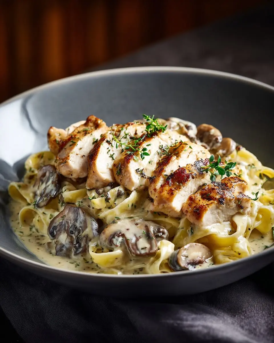 🍝🍗 Creamy Chicken Mushroom Pasta