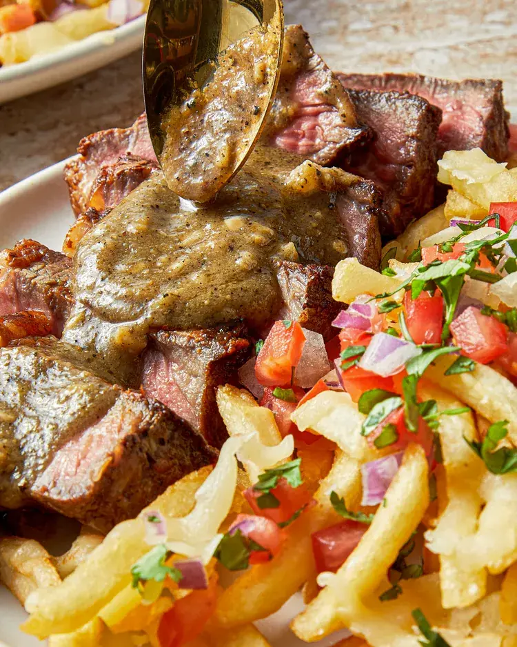 Carne Asada Fries – Shattered-Gold Potato Grit with a Citrus-Steak Silk