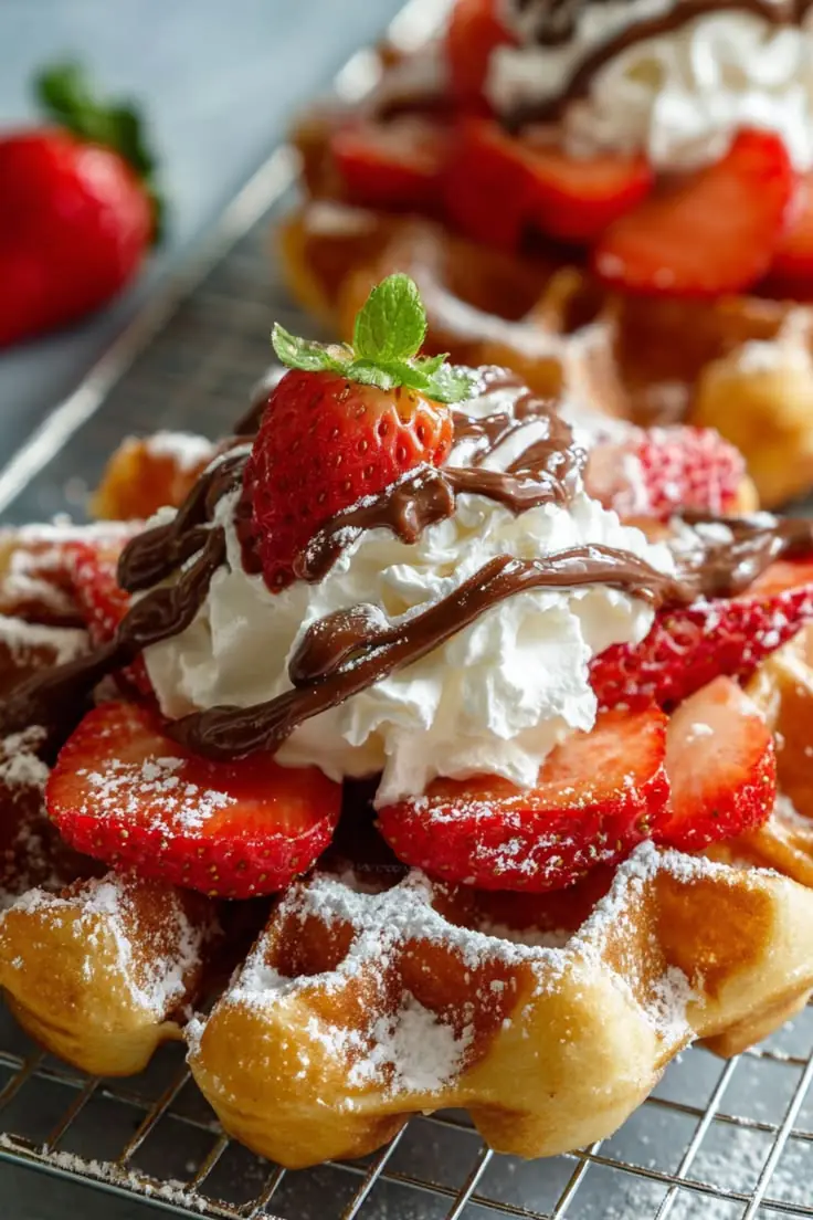 🍓 Chocolate Strawberry Waffles