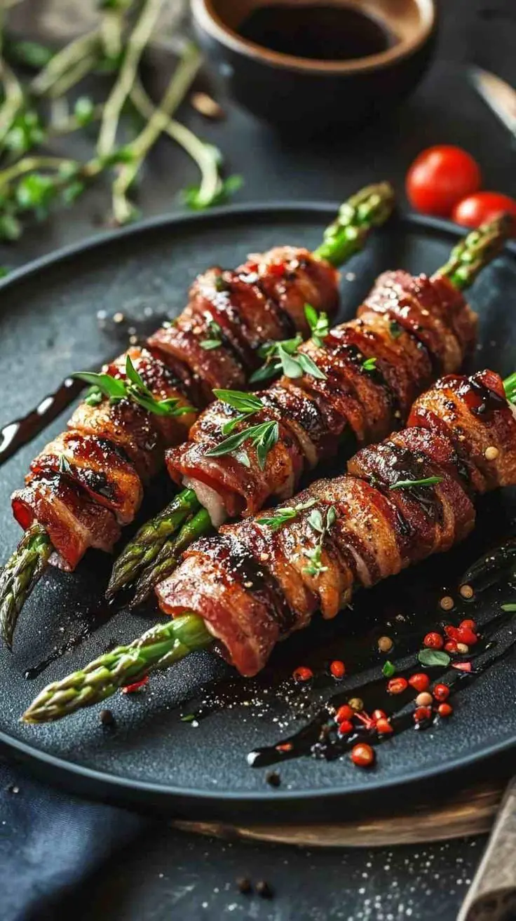 🥓🌿 Bacon-Wrapped Asparagus (Sweet & Savory Glazed)