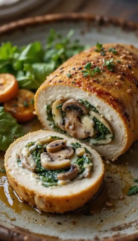 🍗 Stuffed Chicken Breast (Spinach • Mushroom • Cheese)