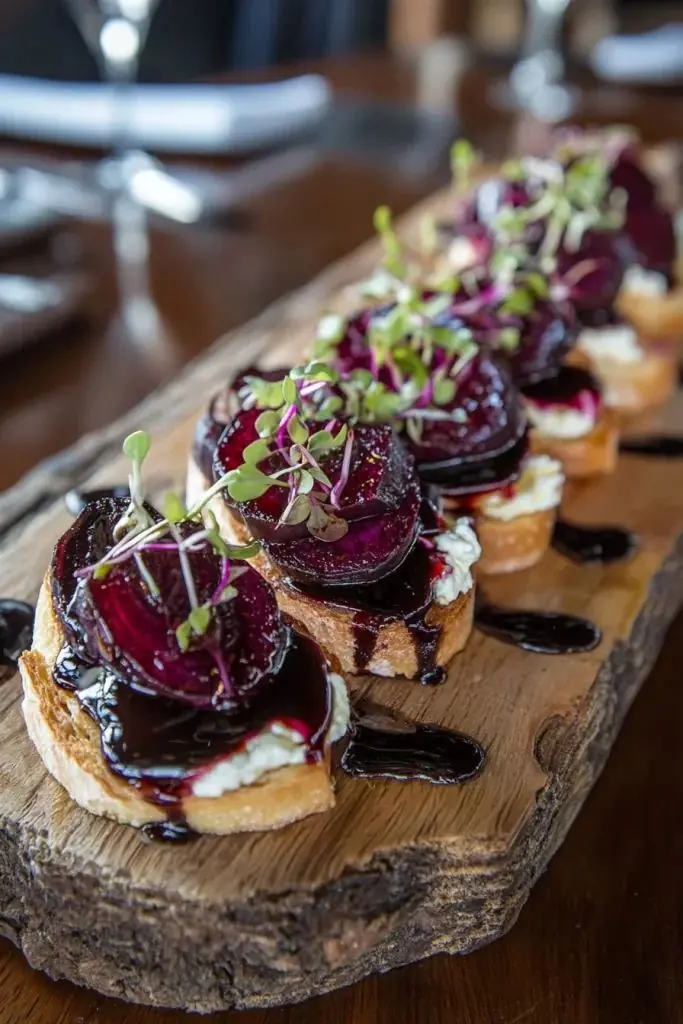 🍞 Roasted Beet & Goat Cheese Crostini (Elegant • Sweet & Savory)
