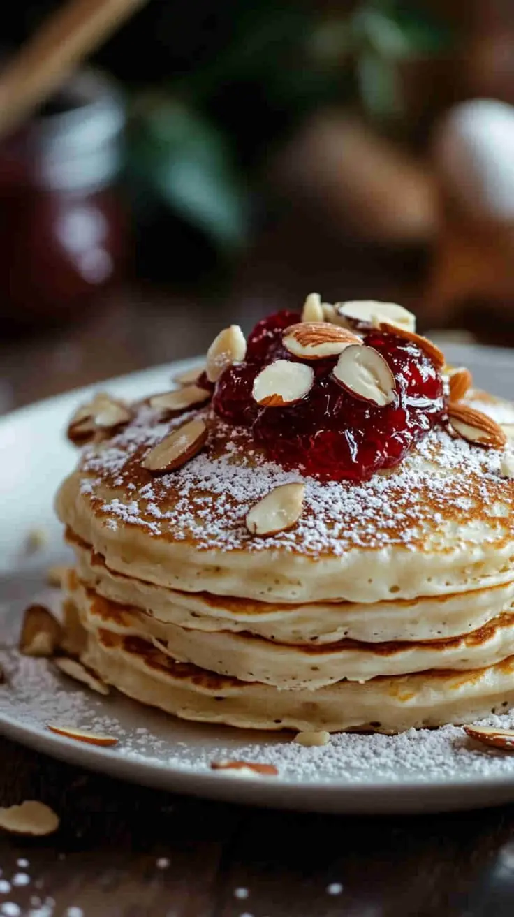 🥞 Fluffy Almond Pancakes with Berry Compote
