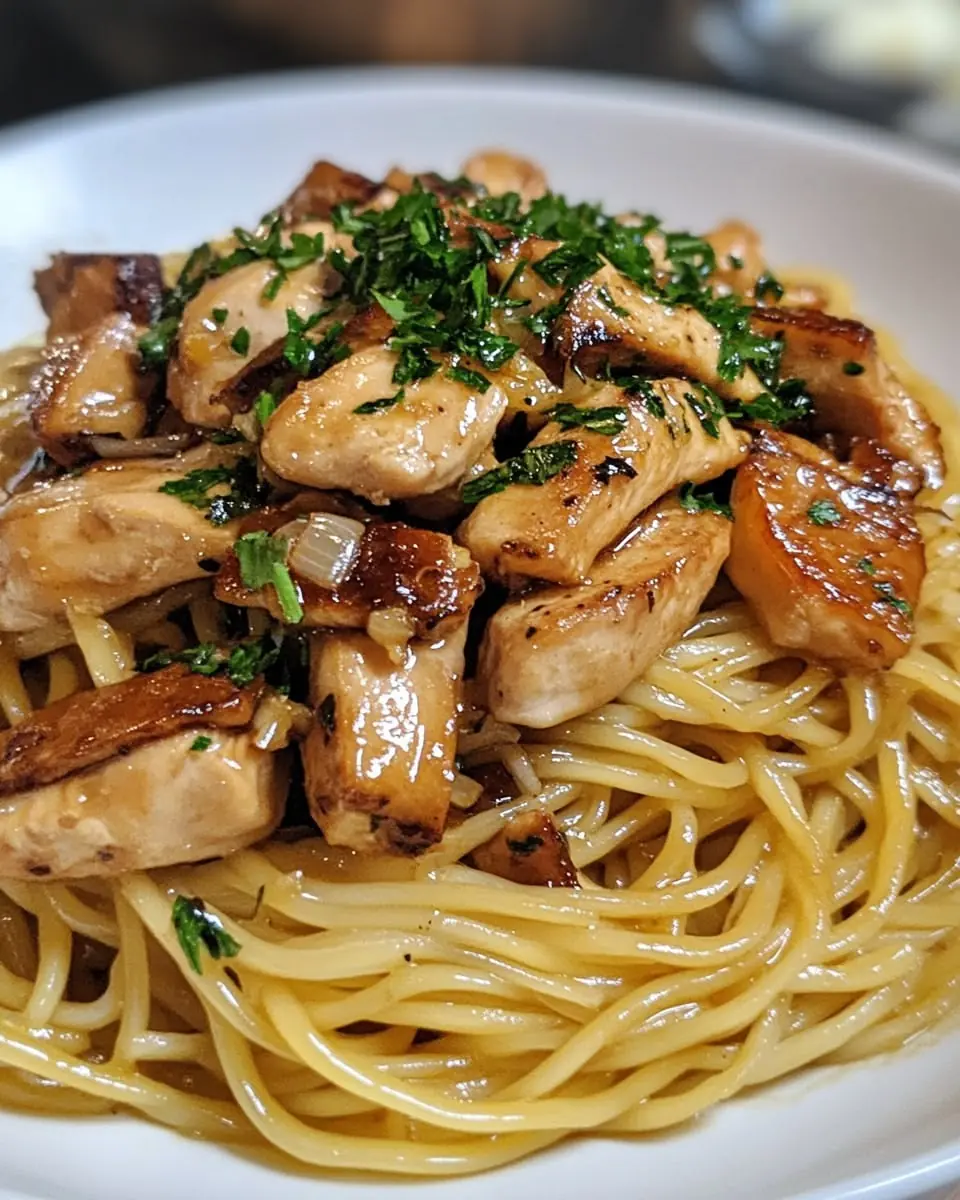 🍝 Garlic Butter Chicken Mushroom Pasta