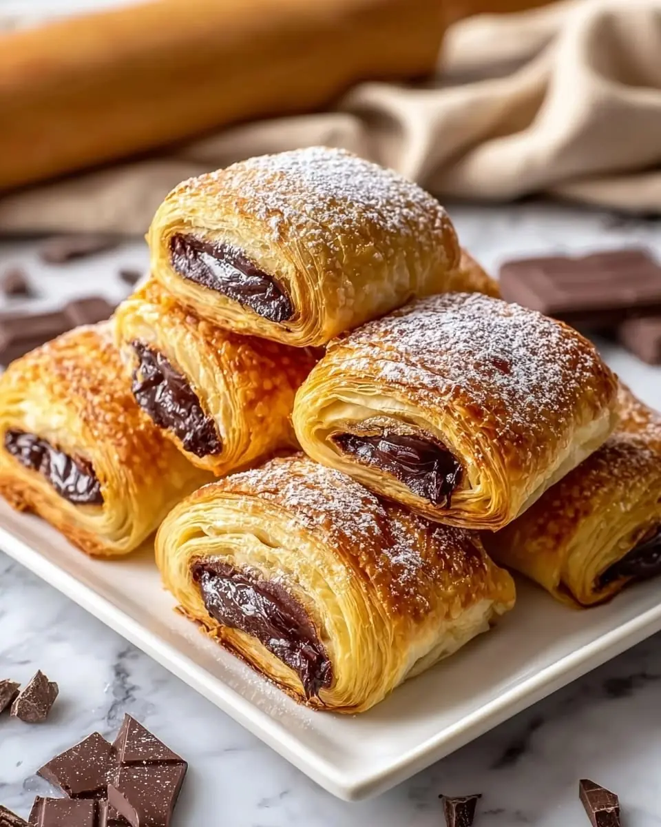 🍫 Chocolate Puff Pastry Rolls (Crispy, Flaky, 20-Min Dessert)