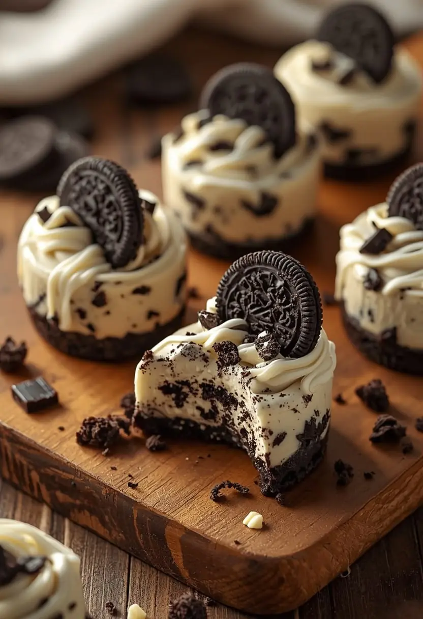 🍪 Mini Oreo Cheesecakes (No-Bake, Bite-Size)